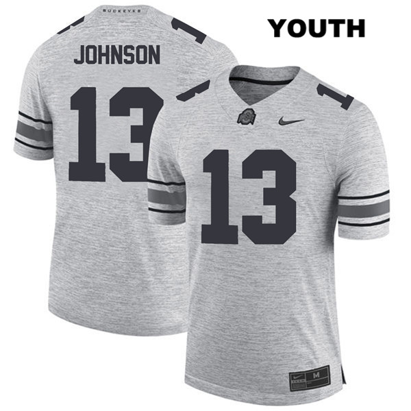 Ohio State Buckeyes Youth Tyreke Johnson #13 Gray Authentic Nike College NCAA Stitched Football Jersey FA19L67XJ